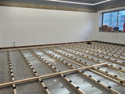 NBR합성방진패드  무용실 기초방진패드 설치사례