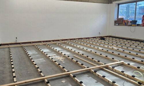 NBR합성방진패드  무용실 기초방진패드 설치사례